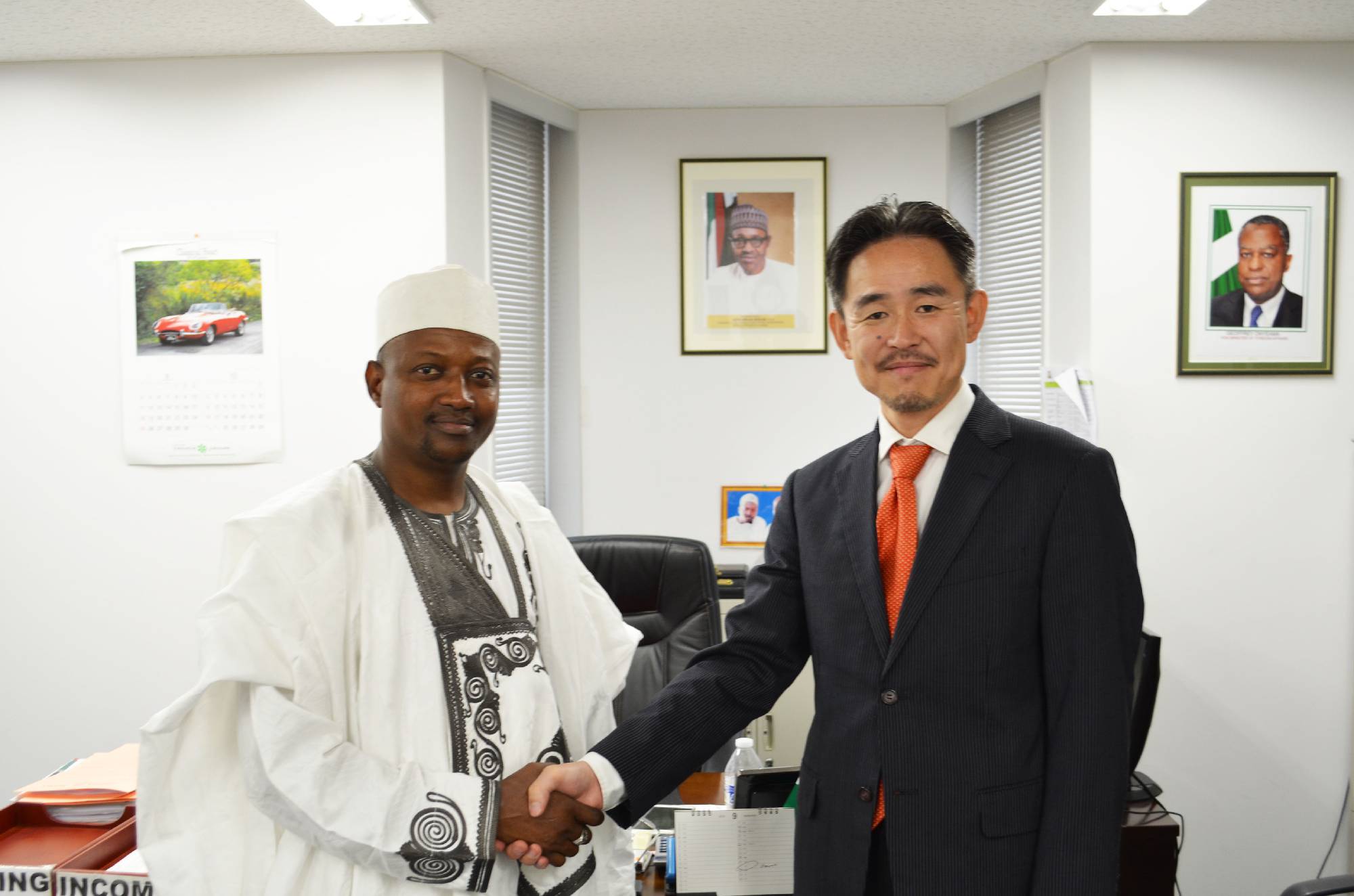 Mr. Husseini, Chargé d'Affaires a.i. and Mr. Ito, Chairman of Taiyo Industry Africa Inc.